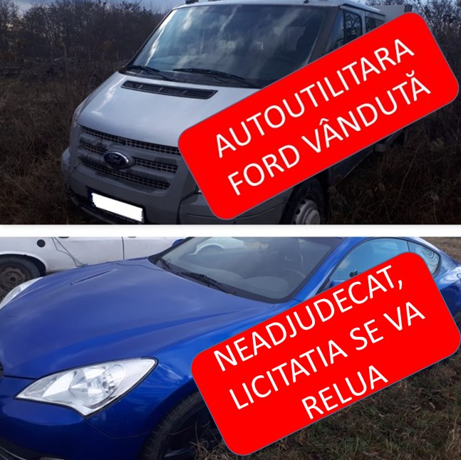 Autoutilitară Ford si Autoturism Hyundai - a doua licitatie